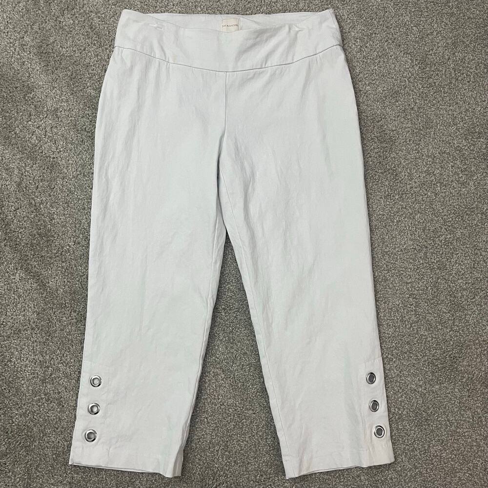 Zac & Rachel White Cropped Pants with Eyelet Detail- size6